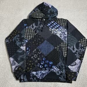 Teddy Fresh Sweatshirt Mens XS Hoodie Patchwork Grandpa Core Embroidered